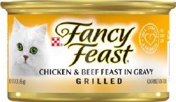 Purina Fancy Feast Grilled Chicken and Beef, Wet Cat Food, 3oz