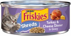 Purina Friskies Shreds Turkey and Cheese, Wet Cat Food, 5.5oz