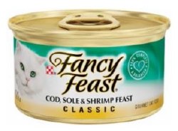 Purina Fancy Feast Classic Cod, Sole and Shrimp Feast, Wet Cat Food, 3oz