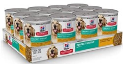 Hills Science Diet Perfect Weight Adult Formula Chicken and Vegetable Stew Recipe Canned Wet Dog Food case of 12, 12.5oz Cans