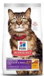 Hills Science Diet Adult Sensitive Stomach and Skin Formula with Chicken, Dry Cat Food, 7lb