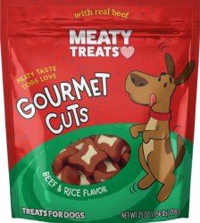 Meaty Treats Gourmet Cuts Beef and Rice, Dog Treats, 25oz