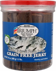 Triumph Grain Free Salmon & Sweet Potato Recipe Jerky Dog Treats 24oz