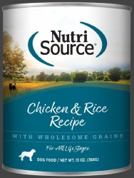 NutriSource All Life Stages Formula Chicken and Rice Recipe Canned, Wet Dog Food, 13oz