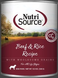 NutriSource Beef & Rice, Wet Dog Food, Case of 12, 13oz