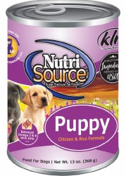 NutriSource Puppy Formula Chicken and Rice Recipe Canned, Wet Dog Food, 13oz