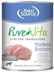 PureVita Turkey Entree Grain Free, Wet Dog Feed, 12.5oz