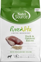 Pure Vita Duck and Oatmeal Recipe, Dry Dog Food, 25lb