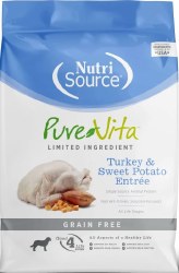 Pure Vita Grain Free Turkey and Sweet Potato Formula, Dry Dog Food, 25lb