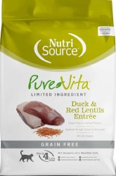 Pure Vita Grain Free Duck and Red Lentils Entree, Dry Cat Food, 12lb