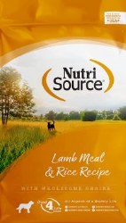 NutriSource Lamb Meal and Rice Formula Dry Dog Food 30 lbs