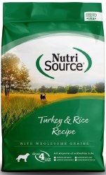 NutriSource Turkey & Rice with Wholesome Grains, Dry Dog Food, 15lbs