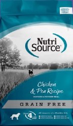 NutriSource Chicken and Pea Formula with Chicken Meal Grain Free, Dry Dog Food, 12lb