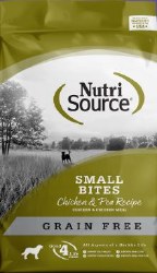 NutriSource Small Breed Small Bites Chicken and Pea Recipe Grain Free, Dry Dog Food, 4lb