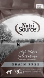 Nutrisource Grain Free High Plains Select Beef Trout and Turkey Meal Protein, Dry Dog Food, 15 lbs