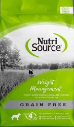 NutriSource Grain Free Weight Management Turkey and Whitefish Meal Protein, Dry Dog Food, 4lb