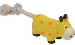 Giraffe Dog Toy, Latex Body with Tug Rope