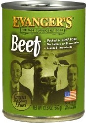 Evanger's Classic Recipes Beef Grain and Gluten Free Canned, Wet Dog Food, 12.8oz