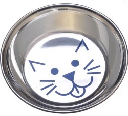 Van Ness Heavyweight Stainless Steel, Cat Dish, Blue 8oz