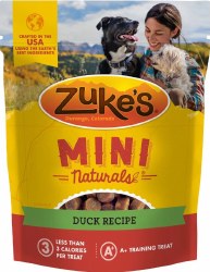 Zuke's Mini Naturals Duck Recipe Dog Treats 6oz Bag