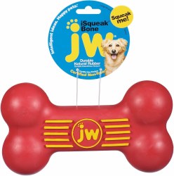 JW Squeak Bone, Heavy Duty Rubber, Long Winded Squeaker, Medium