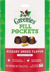 Greenies Pill Capsule Hickory Smoke Flavor, Dog Treats, 30 Count