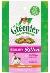 Greenies Feline Smart Bites Healthy Kitten, Chicken, Cat Treat, 2.1oz