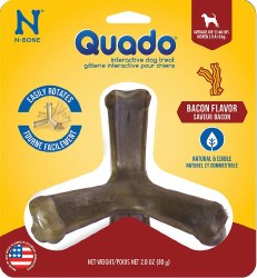 Quado N-Bone Interactive Dental Dog Treat, Bacon, Medium
