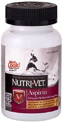 NutriVet Aspirin 300mg Chewables for Large Dogs, Liver Flavor, 75 count