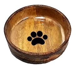 Advance Pet Round Wooden Paw Bowl, Dog Bowls, Medium