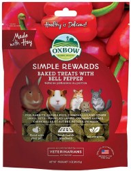 Oxbow Simple Rewards Baked Treats, Bell Pepper, Small Animal Treat, 3oz