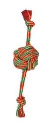 Mammoth Extra Fresh Dental Monkey Fist Ball Rope Chew for Dogs, Green Red, 13 inch