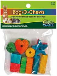 Ware Wood Bag o Chews for Small Animals, Assorted Fruit Flavors, Small, 12 Count