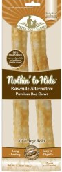 Nothin' To Hide Rawhide Alternative Rolls, Dog Bone, Peanut Butter, 10 inch, 2 Pack