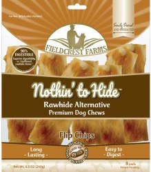 Nothin' To Hide Rawhide Alternative Flip Chips, Dog Chew, Peanut Butter, 8 Pack