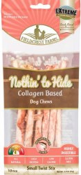 Nothin' To Hide Rawhide Alternative Twist Stix, Dog Chews, Salmon, 10 Pack