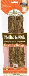 Nothin'To Hide Granola Roll, Dog CHew, Granola, 10 inch, 2 Pack