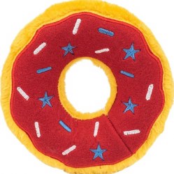 Zippy Paws Donut Americana, Red White Blue, Dog Toys, Medium