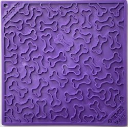 SodaPup Enriching Lick Mat Bones, Purple, Large