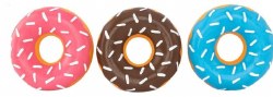 Zippy Paws Latex Miniz Donut, Pink Chocolate Blue, Dog Toys, Small 3 pack