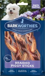 Barkworthies All Natural Braided Pork Pizzle. Protein Rich Chews Made from Pork. Dog Treats, 3 Count