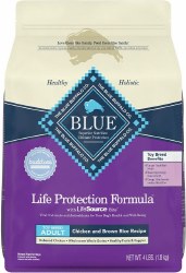 Blue Buffalo Life Protection Toy Breed Adult Formula Chicken and Brown Rice Recipe Dry Dog Food 4lb