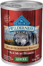 Blue Buffalo Wilderness Rocky Mountain Recipe Red Meat Dinner Grain Free Canned Wet Dog Food case of 12, 12.5oz Cans