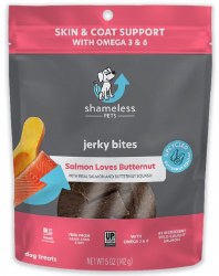 Shameless Pets Salmon Loves Butternut, Jerky Dog Treats, 5oz