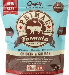 Primal Frozen Raw Chicken & Salmon Formula Cat Nuggets, 3lb