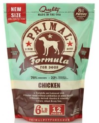 Primal Frozen Raw Chicken Formula Dog Patties, 6lb