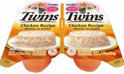 Inaba Twins Grain Free Side Dish for Cats, Chicken, Cat Treat, 1.23oz, 2 Count