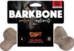 Pet Qwerks BarkBone Dinosaur Natural Instincts Bacon Flavored Nylon Dog Toy, Large