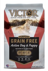 Victor Active Dog and Puppy Formula Beef and Peas Recipe Grain Free, Dry Dog Food, 30lb