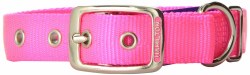 Hamilton Double Thick Nylon  Deluxe Dog Collar, 1 inch x 20 inch, Hot Pink